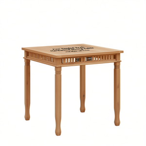 Mesa de Comedor de Madera de Teca, Diseño Cuadrado Tradicional, Acabado a Base de Agua, Muebles para el Hogar - Product Image 1