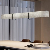 Lampe en albâtre de style nordique moderne personnalisable, luminaire décoratif d'intérieur, pour îlot de cuisine, table à manger, lustre