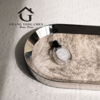 Plateau de rangement elliptique en métal pour crin de cheval de luxe, décor d'hôtel et de maison personnalisé le plus populaire