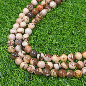 卸売4/6/8/10/12mm天然石オーストラリアゼブラジャスパーラウンドルーズスペーサービーズジュエリー作り - Product Image 5