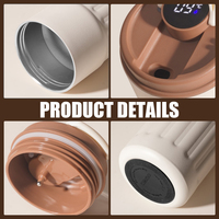 Taza de café de invierno termo de acero inoxidable al vacío de doble pared portátil personalizada, Taza Termo Digital con pantalla de temperatura Led