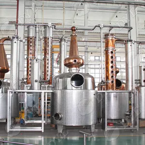 Copper Column Distillation Equipment DYE 1000L SUS304 Copper Glass Distiller Still Distilling Column Other Beverage Wine Machine Distillery Distillery Equipment