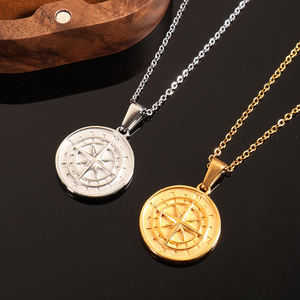 No Rust 18K Chapado en oro Alas de Ángel Colgante Collar Acero inoxidable Pray <span class=keywords><strong>Wing</strong></span> Feather Charm Collar para hombres Joyería - Product Image 6