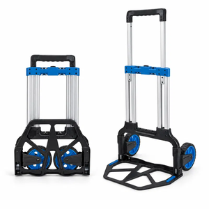 Chariot à plateforme pliable en aluminium J et K à 2 roues, bleu, chariot de courses OEM - Product Image 1