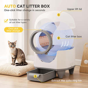 APP Control Smart <span class=keywords><strong>Cat</strong></span> <span class=keywords><strong>Toilet</strong></span> Automatic Self-Cleaning Litter Box com Remoção de Odor para Vários Gatos Feitos de Tofu De Areia De Plástico - Product Image 5