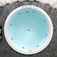 Sannce — grande baignoire circulaire encastrée, baignoire de Massage pour 2 personnes, bain à Air, tourbillon, Spa, avec robinets