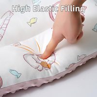 Oreiller double face pour tout-petits respirant en coton doux et tissu à pois Minky Mignon petit oreiller de soutien du cou lavable en machine