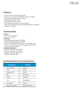 Hochgenaue Hochdruck messgeräte mit 63 mm bis 100 mm Zifferblatt für Flüssigkeits dienste - Product Image 2