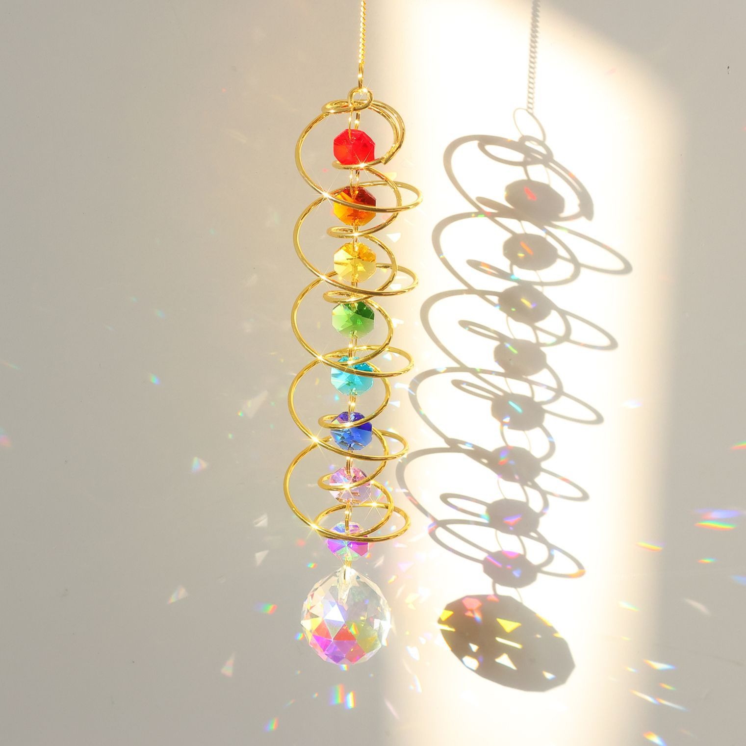 Gold whirl circle colorful30mmCrystal Ball/About Long45CM
