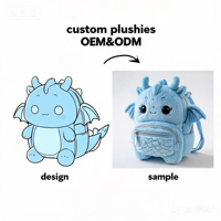 Sac à dos en peluche doux personnalisé testé pour la sécurité, taille réelle, pour les sorties décontractées, en tissu écologique, PVC et coton