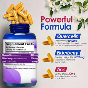 Hot Selling Quercetin Capsules With Zinc ElderBerry Dietary <b>Supplement</b> for Promote Healthy Skin and Boost Cell Growth for adult - Product Image 2
