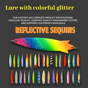 NUEVO OEM 6,7g/14g/15g/20g/28G <span class=keywords><strong>Roadrunner</strong></span> Lentejuelas Hierro Cebo falso Desnudo Bionic Bait Colorful Fish Scale Micro Object Fishing - Product Image 3