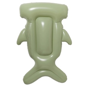Bouée de piscine gonflable en PVC en forme de requin vert 116,5*78*21 CM pour enfants, pour le plaisir aquatique estival en extérieur - Product Image 4