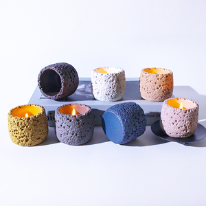 Conteneurs à bougies vides personnalisables avec logo, écologiques, pots à bougies fantaisie en ciment sur mesure - Product Image 1