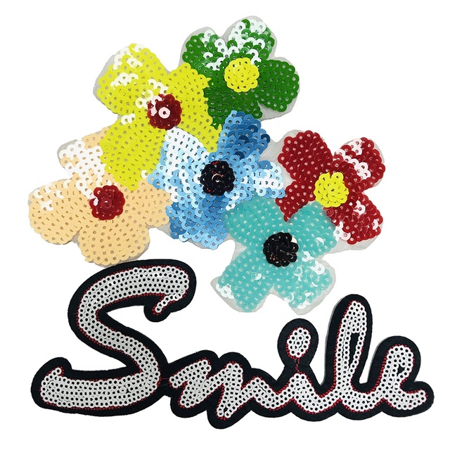 Custom Embroidered Plastic PVC Eco-Friendly Sequin Patches for Hats