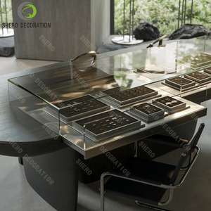 Custom Jewelry Shop Design Jewelry Display <b>Table</b> With Glass Cabinet Display Case Jewellery Shop Counter For Jewellery Showcase - Product Image 3