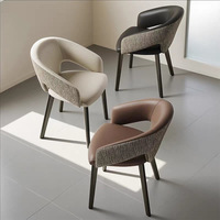 Chaise de salle à manger minimaliste italienne avec dossier en cuir microfibre et accoudoirs, mobilier de maison pour salon
