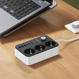 LDNIO se3631c EU Cắm 3 ổ cắm + 6 cổng sạc USB Ổ cắm điện ổ cắm máy tính để bàn sạc với dây mở rộng 2m - Product Image 2