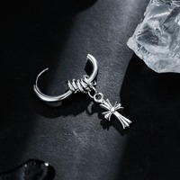Boucle d'oreille tendance en acier inoxydable, unisexe, style urbain, vente en gros d'usine