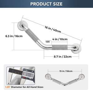 Barres d'appui <span class=keywords><strong>pour</strong></span> baignoires et douches-1-1/4X16 <span class=keywords><strong>Barre</strong></span> d'appui <span class=keywords><strong>de</strong></span> <span class=keywords><strong>douche</strong></span> coudée Barres d'appui moletées en acier inoxydable <span class=keywords><strong>pour</strong></span> mur - Product Image 3