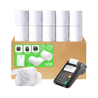 JAMATA Rouleaux de papier thermique sans BPA 57mm x 40mm x 16m Pack 30 Single White Clear Printing Durable Compatible TPE Credit Card Payment