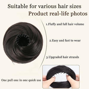 Doremi Perruque Chignon Nid d'Oiseau 10cm, Accessoire Réglable pour Cheveux Raides, pour Femmes, Coiffure de Mariage - Product Image 5