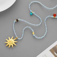 Collier pendentif soleil classique en laiton, original, vente chaude, directement de l'usine, avec fil doré et argenté, chaîne longue réglable, pour usage quotidien