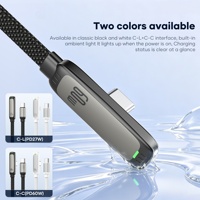 Câble de données USB de type C pour jeux, avec conducteur en cuivre pur, gaine en nylon tressé, charge rapide 3A, indicateur LED - Longueurs de 1 m/2 m