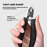 ZHJIA Pince à bec d'aigle en acier inoxydable noir, très vendue, pour retirer les ongles épais, professionnelle pour salon et usage domestique, pour le nail art