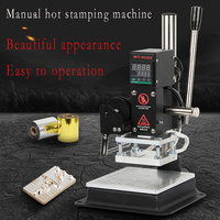 Machine d'étiquetage semi-automatique San-Tech pour cuir, PVC, contrôle numérique de la température 100-350°C, cartons portables, papier