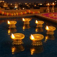 Bougies flottantes LED étanches à la lumière vacillante pour la décoration de Diwali, lampes Diya pour une ambiance chaleureuse à la maison