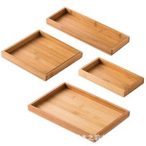 Bamboo Wooden <b>Tray</b> Set Natural Color Rectangular Serving <b>Trays</b> For Coffee <b>Tea</b> Snacks Hotel Use - Product Image 1