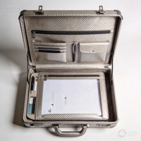 Porte-documents léger pour homme Welltop en fibre de carbone tissée jacquard, résistant à l'abrasion, motif géométrique abstrait