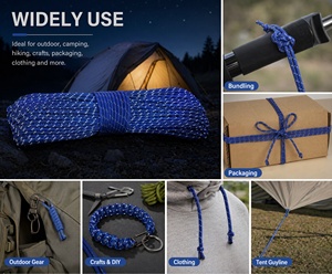 Cuerdas reflectantes de 2 mm para <span class=keywords><strong>camping</strong></span>, paracord ultraligero, cuerdas delgadas, cuerdas de paracaídas para lona, tienda de campaña, <span class=keywords><strong>camping</strong></span> (azul) - Product Image 5