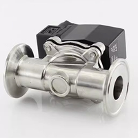 Vanne solénoïde à diaphragme électrique de contrôle en acier inoxydable (SS) 304 316 de qualité alimentaire sanitaire DN50 AC220 DC24 à raccord Tri-Clamp pour jus et eau