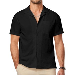 Camisa Casual de Manga Corta para Hombre FOXA, de Tela Seersucker, Transpirable, con Botones, para Playa, Verano, Bodas - Product Image 1