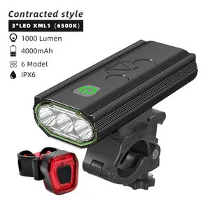 Ultra brillante recargable luz de la bici de frente y atrás impermeable Faro y luz trasera LED luz de la bicicleta Kit