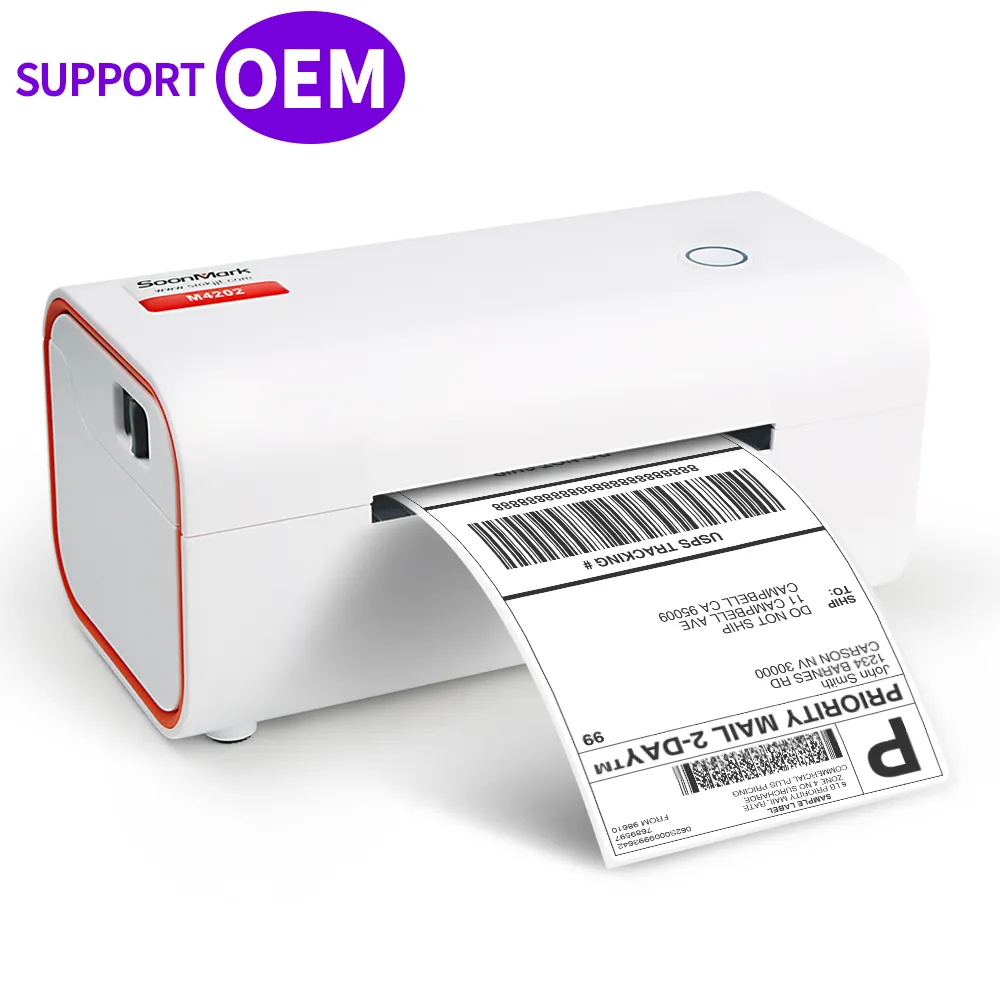 Impresora térmica de etiquetas de envío 4x6 de alta velocidad OEM M4201, impresora de etiquetas de paquetes térmicos directos, fabricante de etiquetas inalámbrico de escritorio