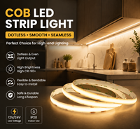 Tira de Luz LED COB de 12V 24V con Clasificación IP20, 8mm 320LED/m, con Control Remoto y PCB de Cobre