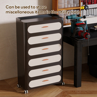 Table de chevet roulante en plastique multi-tiroirs – Meuble de rangement mobile écologique et peu encombrant pour salon (technologie d'injection)