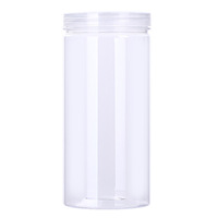 Pot en plastique transparent PET pour aliments / bonbons / biscuits / en-cas, avec couvercle à vis, étanche, écologique, biodégradable, 300 ml