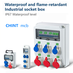 IP65 không thấm nước, chống bụi, chống cháy hộp ổ cắm công nghiệp, RCBO 2P c32a + 1P 16A + năm lỗ Bảng điều khiển ổ cắm - Product Image 3