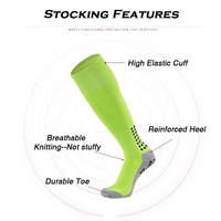Chaussettes de football respirantes à haute élasticité, chaussettes longues en tricot pour enfants et adultes
