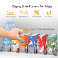 Distributeur automatique de bouteilles de soda en plastique pour magasin de détail de supermarché avec système de poussoir à étagère coulissante Organisateur de boissons pour réfrigérateur
