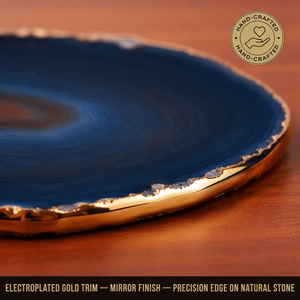 Natural <strong>Agate</strong> Stone <strong>Coaster</strong> Set with Gold Trim Black Blue Geode Slice <strong>Coaster</strong> for Home Decor, Bar &amp; Wedding Gift Wholesale OEM - Product Image 2