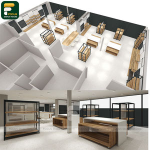 Exhibidor de Ropa Elegante para Tienda, Mostrador de Ropa, Vitrina de Vidrio, Muebles para Comercio Minorista - Product Image 4