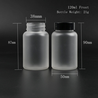 Nouveau Produit Vente en Gros 120cc Givré Transparent Électrolytique PET Pilule Capsule Bouteille En Plastique Vitamine Bouteille Médicale