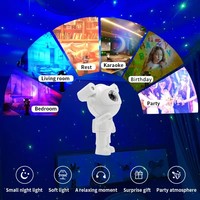 Lampe de nuit galaxie améliorée Astronaute Starry Nebula Moon Ceiling Sky Projector Light avec minuterie et télécommande