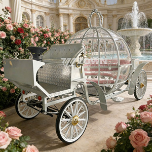 luxurious Wedding Horse Carriage Classical Pumpkin Horse Wagon White closed electric carriage - Product Image 3