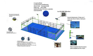 Pista de pádel panorámica súper doble de vidrio templado antirrotura con certificación CE, con visión completa de 360 grados, tamaño 20m*10m. - Product Image 2